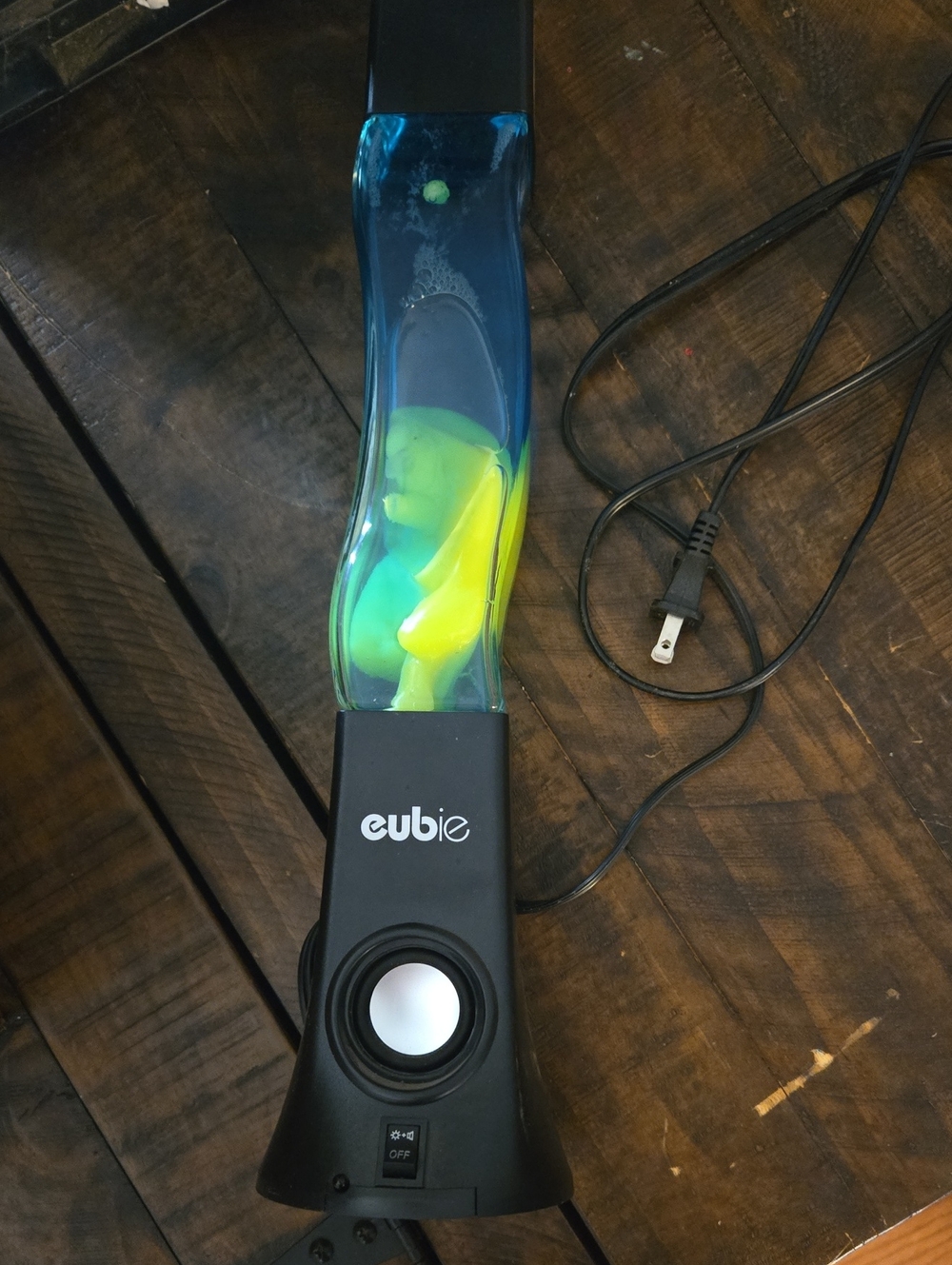 Eubic Liquid Motion Lava Lamp Speaker - Blue & Neon Yellow